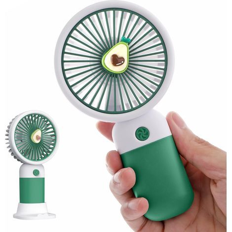 Ventilateur portable mignon, mini ventilateur USB pour se rafraîchir, petit ventilateur électrique rechargeable pour enfants (vert avocat) (1/5)