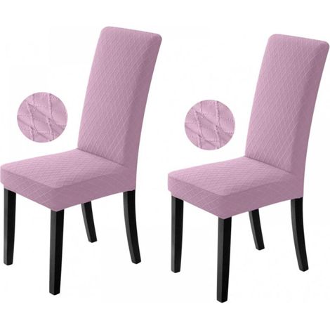 Housses de chaise extensibles,lavables et amovibles, adaptées aux restaurants, bureaux, hôtels, mariages (2 pièces, violet) (1/5)