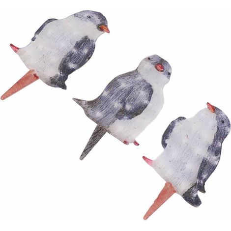 3 Pièces Décorations de Noël Pingouins Lumineux pour Intérieur et Extérieur, Décoration de Jardin et Pelouse (1/5)