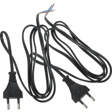 Cordon d'alimentation de Remplacement 2 Broches 1,5m en Cuivre Extrémité à Souder, Câble Fiable en PVC pour Lampes et Machines Outils à Domicile ou Bureau, Lot de 2 (1/5)