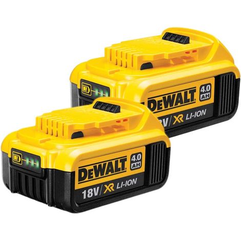 DeWalt DCB182 18V XR Li-Ion 4.0Ah Batteries Twin Pack