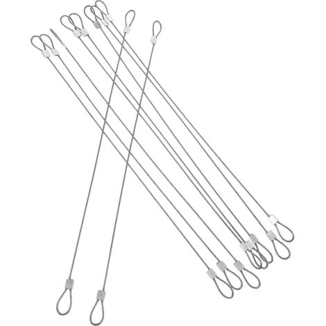 10 Pièces Câble en Acier Inoxydable avec Boucle, Manchon Câble en Aluminium, Haute Résistance et Résistance à L'usure, pour Applications Suspendre et Fixation (1/5)