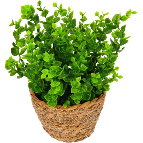 Plante Artificielle en Pot en Tissu, Décoration Solide pour Maison et Bureau, Ornement Imitation Bonsaï Résistant la Décoloration, pour Hôtel et Intérieur (1/5)