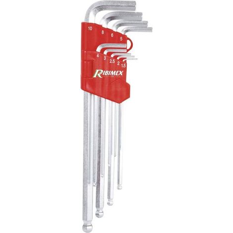 Lot de 9 Clés 6 Pans CR-V - 1,5 à 10 mm - Résistantes et Pratiques - Acier Traité - D-Work (1/2)