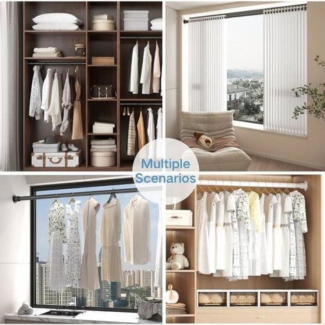 Tringle Penderie - Extensible 29-40 cm - Diamètre 25 mm - Pour Garde-Robe Vestiaire Salle De Bain - 1 Pièce (1/5)