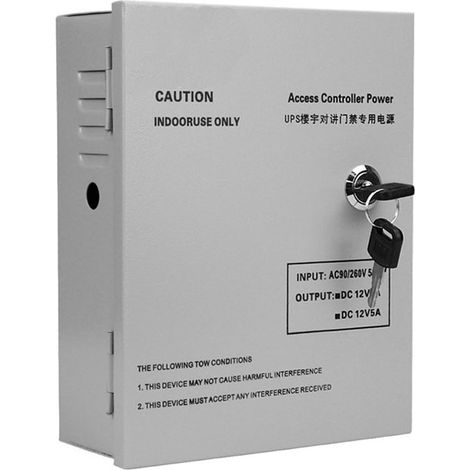 AC90V/260V 5A Boîtier d'alimentation de contrôle d'accès DC12V UPS Batterie de résérve pour Tous Les Types de Serrure de Porte électrique avec Retard de Temps (1/5)