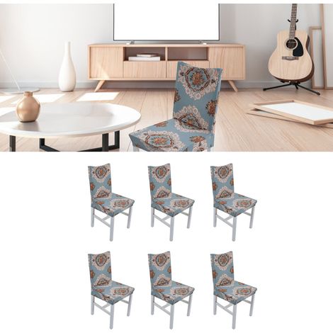 Ensemble de 6 housses de chaise haute élasticité, amovibles, lavables et anti-poussière, idéales pour un usage domestique. Parfaites pour les hôtels, les bureaux, les cérémonies, les banquets, les mar (1/5)