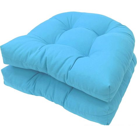 Juego de 2 cojines para silla, 48x48 cm, poliéster resistente, aptos para uso interior y exterior, jardín y cocina. (1/5)