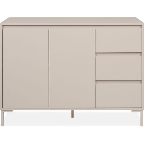 CALICOSY - Buffet 2 portes et 3 tiroirs couleur cachemire L120 cm - NERIO (1/5)