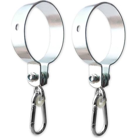 2er Set Schaukelhaken mit Karabiner - Schaukelkragen Metall Ø 100 mm zum Aufhängen von Schaukeln Kinderspielplatz - Schaukelkragen (1/5)