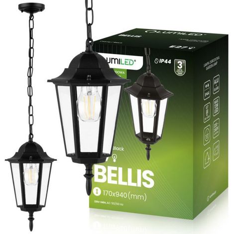 Lampe Suspendue Jardin - E27 - Lanterne Extérieure - Noir - 1 Unité (1/5)