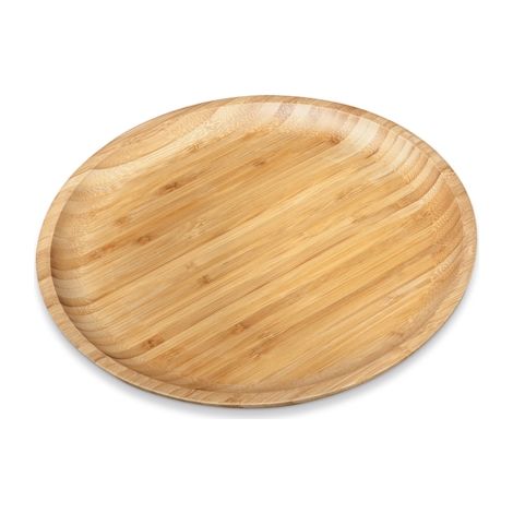 Assiette à dessert ronde en bambou, pour pain ou en-cas, 15 cm, naturelle, WILMAX (1/5)