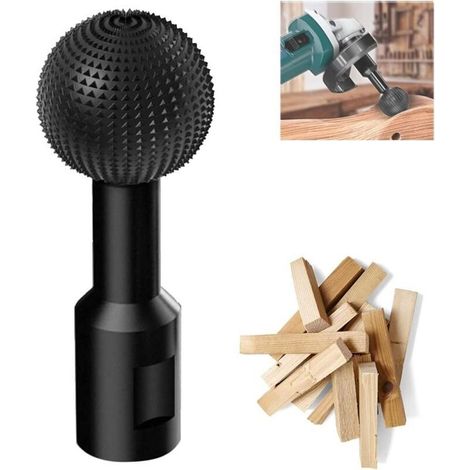 10mm Rotative Fraise a Spherique bois Tête de Meulage pour Meuleuse Sculpture sur Bois Foret de Polissage Sculpture Lime Sphérique pour Meuleuse d'angle 100/115/125 (1/4)