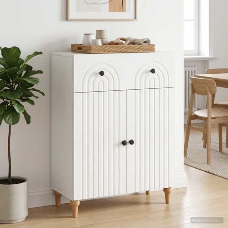vidaXL Credenza Bianco Lucido 66 x 34,5 x 90 cm Legno (1/5)