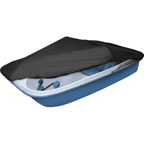 Housse de protection étanche pour bateau extérieur – Toile Oxford 210D argentée, résistante aux UV, à la pluie et à la poussière – Dimensions 286 x 200 cm – Noir-lsw
