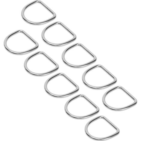 Lot de 10 anneaux en D en acier inoxydable 316, soudés sans soudure, pour planches de surf et kayaks. Dimensions : 6 mm, 50 x 47 x 6 mm (2,0 x 1,9 x 0,2 po). (1/5)