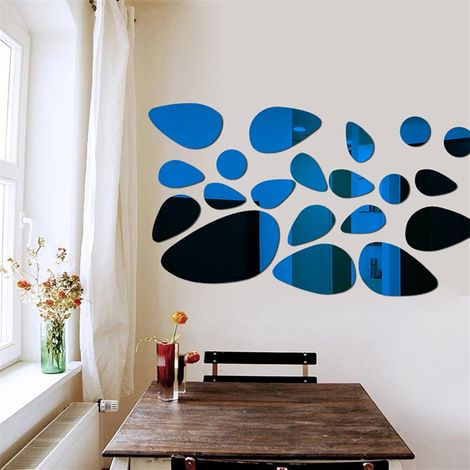 18 Stickers Miroir Galets 3D - Acrylique - Auto-Adhésifs - Déco Murale (1/5)