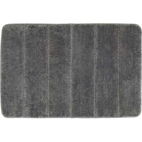 WENKO Bad Teppich Matte Bad Vorleger Dusche Teppich Steps 60x90 cm grau Gäste WC (1/5)