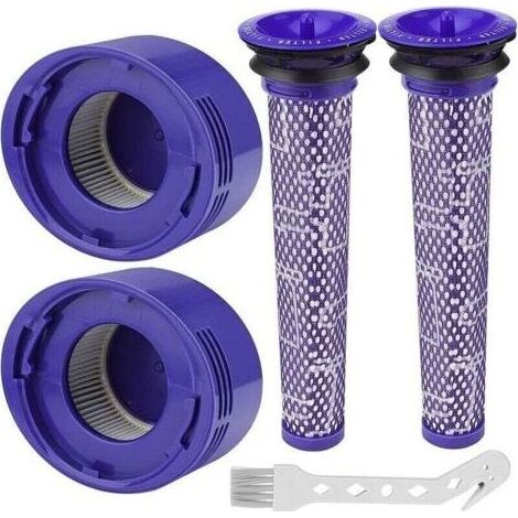 Filtre pour Dyson V8/V7, Filtres de Rechange Lavable pour Aspirateur Dyson V7/V8 Absolute et Animal, Accessoire Aspirateur pour Dyson V8 Avec 2 Post-Filtres HEPA, 2 Pré-Filtres, 1 Outil de Nett,de DEB (1/4)