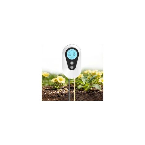 Testeur Humidité Plante, 4 en 1 Hygrometre Plante avec Humidité/pH/Température/Lumière Solaire, Testeur pH Sol pour Jardinage, Agriculture et Plantes d'Extérieur (1/4)