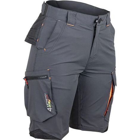 Bermuda femme multipoches 4Way JUNON LMA 6175 - Gris foncé - 38