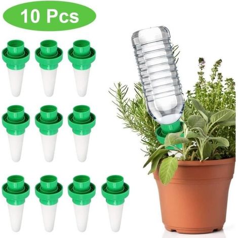 10 Pack Arrosage Automatique des Plantes - Pots d'arrosage en céramique -Arroseur Automatique de Plantes de Vacances Goutte à (1/4)