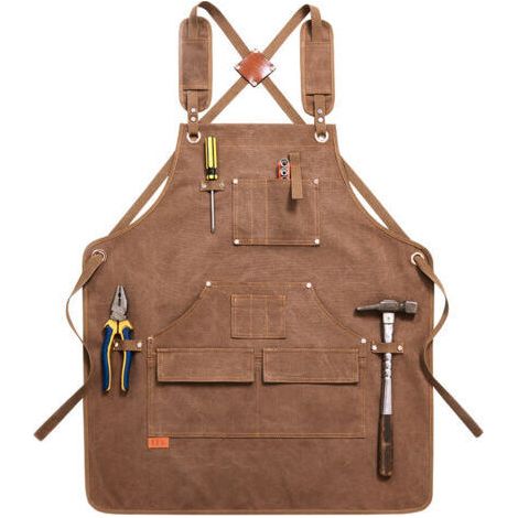 Extra dicke Canvas-Schürze, multifunktional, im Taschenformat, zum Kochen, Maniküre, Hausarbeit, Holzbearbeitung, Mechanik, Landwirtschaft, Viehzucht und als Schutzschürze.