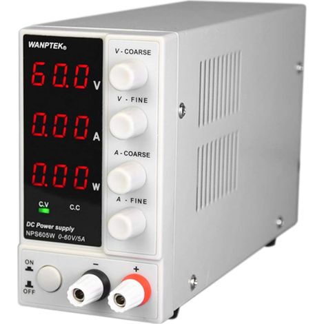 Alimentatore da laboratorio CC digitale regolabile NPS605W 0-60V 0-5A, alimentatore da banco regolabile con display LED a 3 cifre.