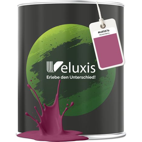 Wandfarbe Rosa Altrosa Matt Innenfarbe – Deckkraft Klasse 1, VOC-frei, Ohne Grundierung, Tropfarm – Wohnzimmer & Schlafzimmer – 1L – Veluxis (Muted Berry)