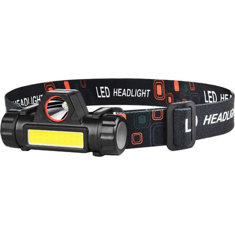 Potente linterna frontal recargable, luz de trabajo para casco, camping, pesca (1/5)
