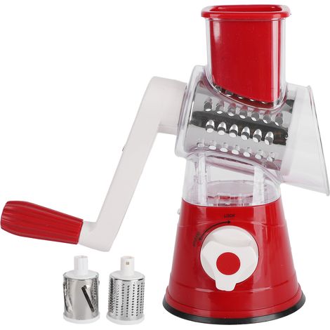Hachoir à légumes manuel rotatif, râpe multifonction pour fruits, coupe-légumes à manivelle, accessoire de cuisine pour la maison, rouge