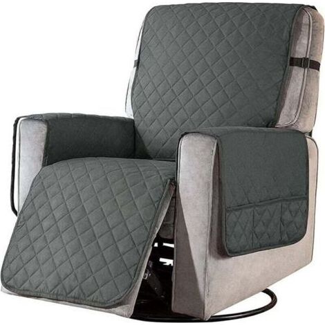 Housse de Fauteuil Relax Matelassé Couvre Fauteuil Inclinable Doux Protecteur Canapé 1 Place Antidérapant pour Animaux de Compagnie pour Chaise Canapé Décorative (Gris foncé) (1/5)