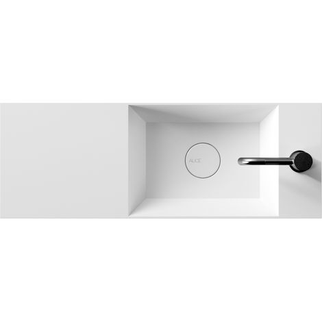 Lavabo Spy appoggio/sospeso 75x27 rettangolare in ceramica bianco