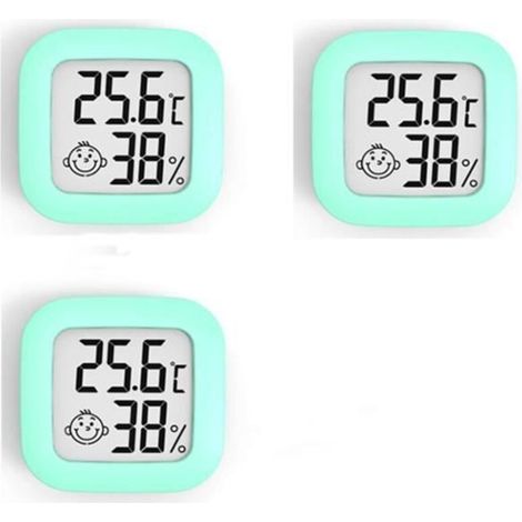 3 PCS Mini Digital Thermometer Hygrometer Temperature Humidity Meter (Green)