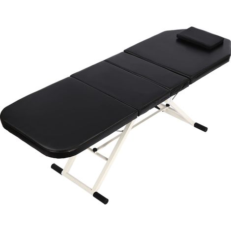 Massagetisch, faltbares Design, verstellbare Rückenlehne, schwarz (1/2)