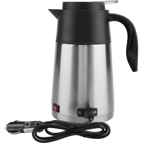 Gourde électrique 12V 1300ml en acier inoxydable pour voiture, camion, voyage, tasse chauffante à eau chaude (1/5)