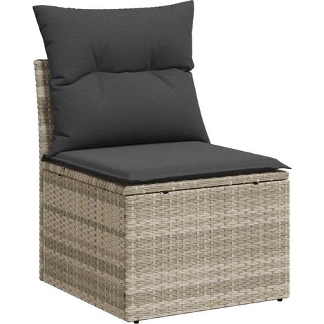Maison Exclusive - Gartensessel ohne Armlehnen mit Kissen Hellgra