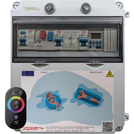 Cuadro Eléctrico Piscina Clorador  1CV Contactor Transformador 150W 12DC Mando