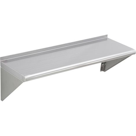 Mophorn 12" x 36" Edelstahlregal, wandmontiertes schwebendes Regal mit Halterungen, 250 lbs Tragkraft, robustes Lagerregal für Restaurant, Küche, Bar, Zuhause