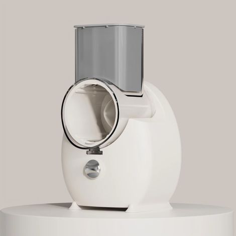 Râpe à fromage électrique, mixeur à salade électrique, coupe-salade USB (pour viande, fruits et légumes) Blanc (version à chargement sans fil) (1/5)