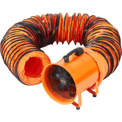 VEVOR Bauventilator 900-W-AC-Motor Baugebläse 2850 U/min Baulüfter Gebläse 5175 CFM (8792 m3/h) Axiallüfter 5 m Schlauch Axialgebläse 79 dB Geräuschpegel Industrielüfter IP44