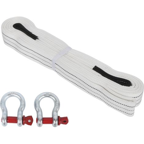 Sangle de remorquage 6 m 12 tonnes pour véhicule lourd, câble de dépannage avec crochets en acier en U (1/5)