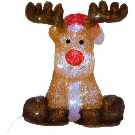 Feeric-lights Weihnachtsrentier weiß kalt 23,5x19x30 cm