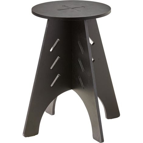 SoBuy Tavolino Basso Da Salotto Tavolino Laterale Tavolino Da Soggiorno Nero Φ30.5x54.5cm HFBT01-SCH (1/5)