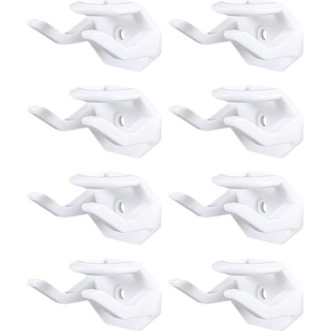 Lot de 8 crochets pour chapeau blanc - Porte Chapeau Mural Autoadhésif pour Casquette Baseball - Porte-chapeaux mural pour chambre à coucher, perçable et autocollant, deux méthodes d'installation (1/5)