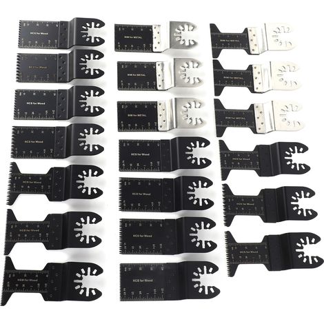 20 lames de scie oscillantes, outil multifonction universel à changement rapide et haute efficacité, adapté au bois, au métal et au plastique (1/5)