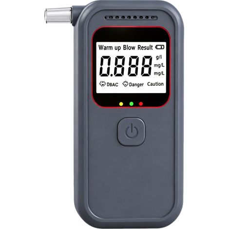 Irovami Analyseur haleine gris – sans contact, LCD, 20 enregistrements