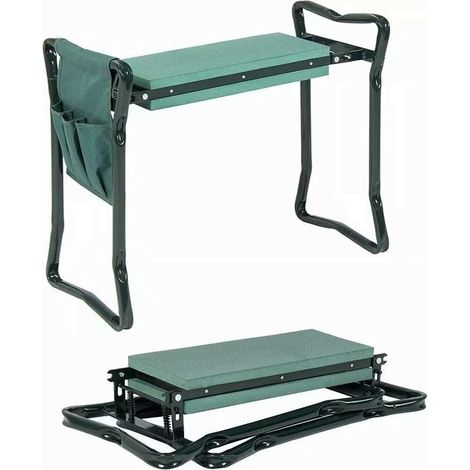 Tabourets de jardinage Kneeler Siège de jardin Pliant Jardinier Banc Jardin Kneeler avec sacs à outils - Vert (1/4)