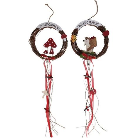 TrendLine Deko Herbstkranz Ø 17 cm braun rot Wandbehang
