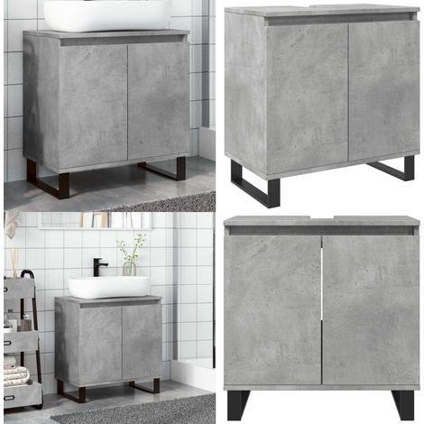 vidaXL Badschrank Betongrau 58 x 33 x 60 cm Holzwerkstoff (1/5)